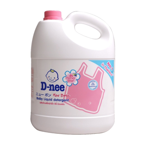 Nước giặt xả D-Nee Honey (hồng) can 3000ml - Thái Lan