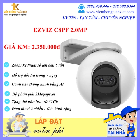 EZVIZ C8PF 1080P-ĐÀM THOẠI 2 CHIỀU-BÁO ĐỘNG THÔNG MINH