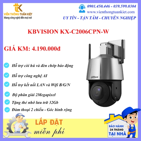 CAMERA SPEEDOME KBVISION KX-C2006CPN-W ĐÀM THOẠI 2 CHIỀU-BÁO ĐỘNG THÔNG MINH
