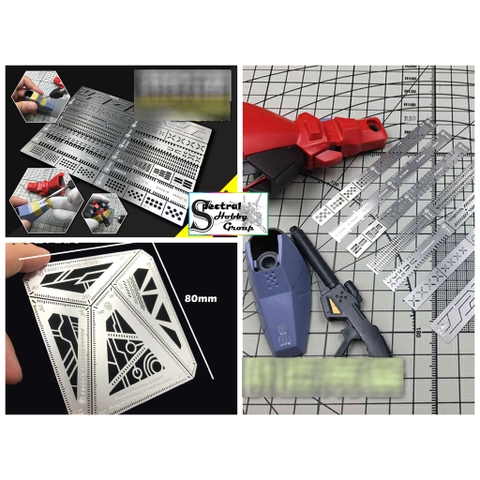 Dụng cụ hỗ trợ kẻ tạo line ALEXEN metal masking Edge Engraved AJ0090 0091 0092 0093 gundam Template