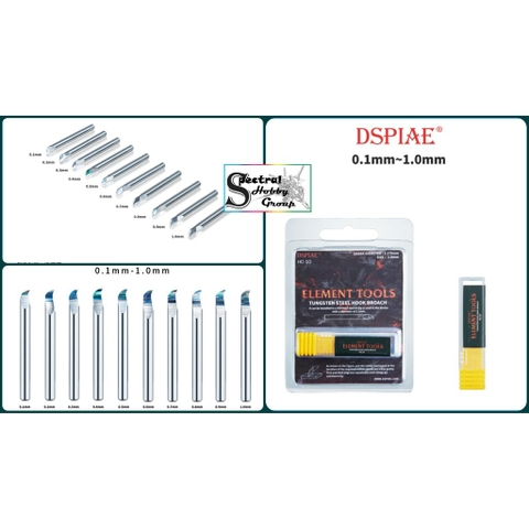 DSPIAE Chisel móc câu kẻ tạo line tungsten steel Engraved Hook Knife Head 0.1-1mm