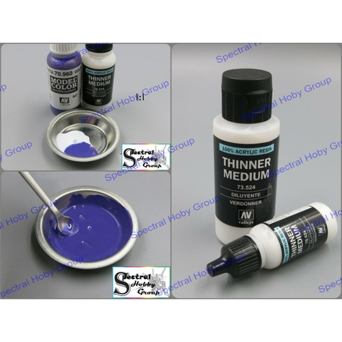 Sơn mô hình Vallejo dung môi pha sơn vẽ cọ tay Thinner Medium hand brush 70524 73524 Model Color Panzer Aces Game Colo