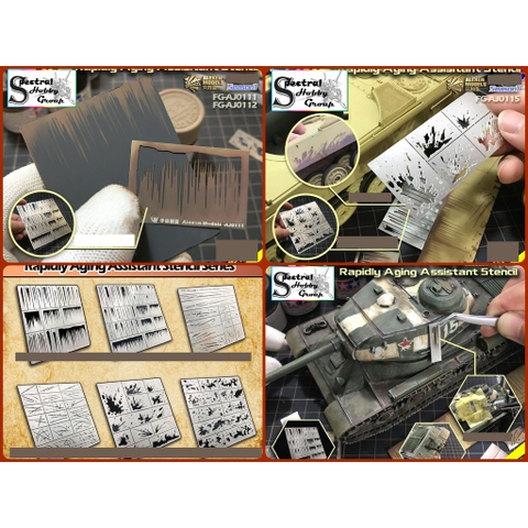 Dụng cụ phụ kiện sơn mô hình làm cũ chảy dầu xước cháy nổ rain marks rust paint scratches hobby tool