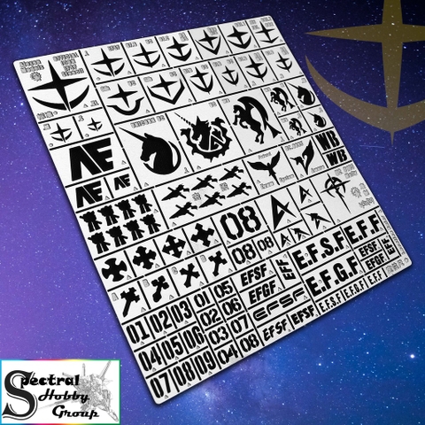 Dụng cụ ALEXEN AJ0077 Metal masking logo số chữ UC gundam AF EFSF Record Number Logo