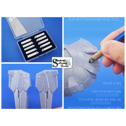 Dụng cụ Mũi khoan bằng Flat Bottom Round Hole Corner/Rivet Spin Blade drill (kèm cán đa năng)