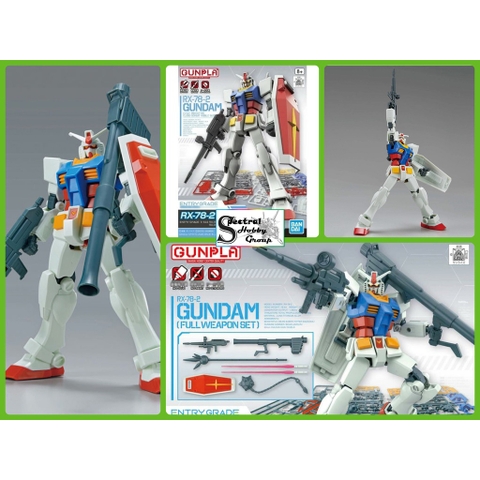 Mô hình lắp ráp EG 1/144 RX-78-2 GUNAM RX78 Full Weapon Set Entry Grade Bandai