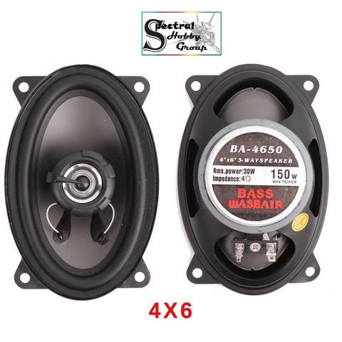 Cặp Loa Bầu Dục 4x6 inch (10 x 16 cm) Đồng Trục 3 Đường Tiếng 150W BA-4650 70Hz-20KHz 3-Way Audio Stereo Coaxial