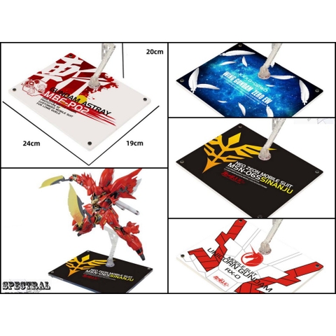 Đế giá đỡ mô hình Action Base MICA MG logo Sinanju Unicorn Banshee Wing Astray RG HG các loại