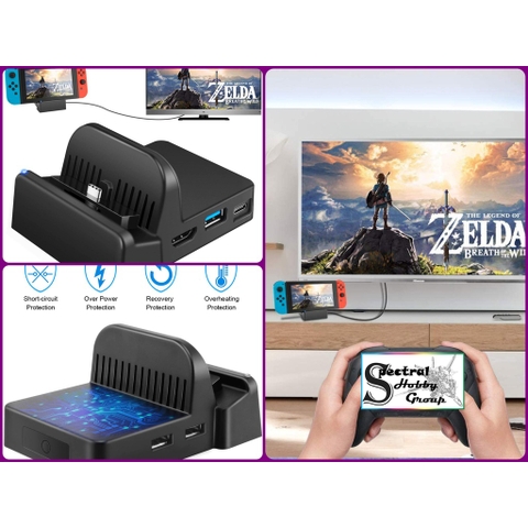 Đế dock sạc chuyển đổi video HDMI cho nintendo switch - Mini Portable Dock PG-NS1030