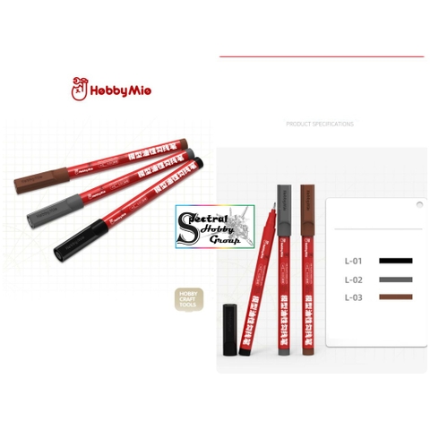 Dụng cụ mô hình Gundam Marker Hobby Mio bút kẻ line L01 - L03 panel line