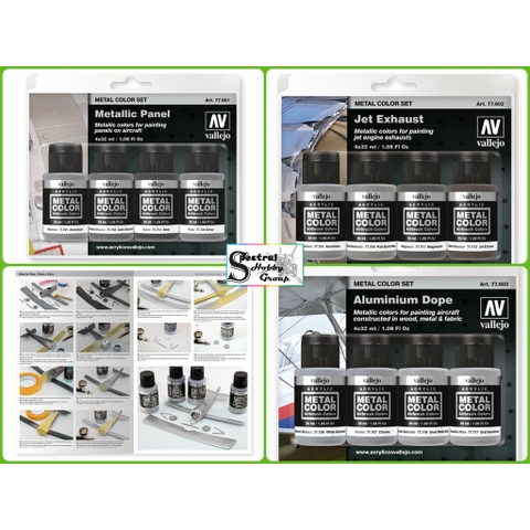 Sơn nước VALLEJO Acrylic Metal color Waterborne Metal Spray Paint Set 32ml