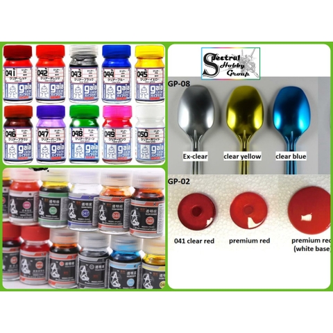 Sơn mô hình Gaia Sunin màu Candy Clear Fluorescent color red Orange Blue Yellow Purple Green paint lacquer