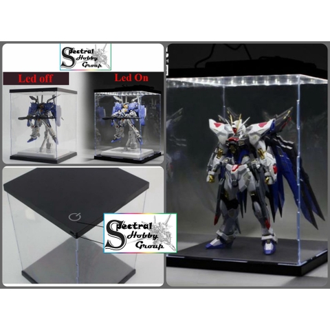 Hộp mica trưng bầy mô hình kèm dàn led PG MG HG RG 21.5x21x35 Model Display box VT model