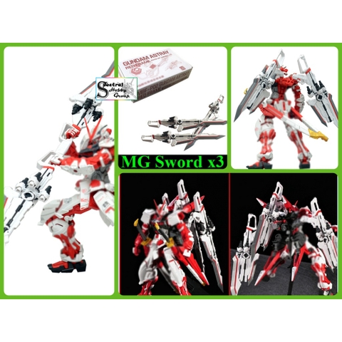 PHụ kiện mô hình MG 1/100 Weapon Unit Sword Caletvwlch honoo HJ Build Weapon Astray Red Blue (không kèm gundam)