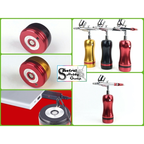 Máy nén khí máy sơn mô hình mini Portable Charging Air Pump HB08 rechargeable battery