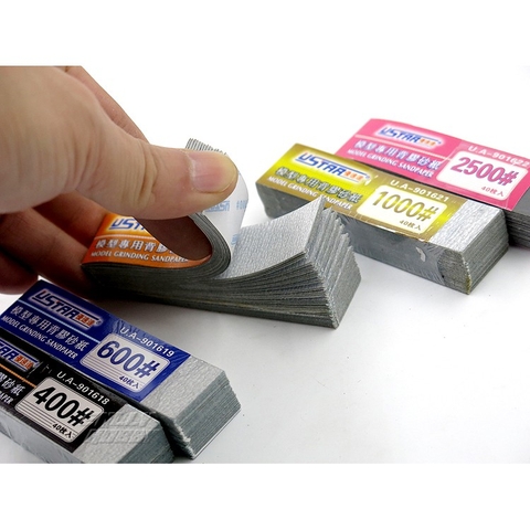 Dụng cụ USTAR Giấy nhám cắt sẵn pre-cut sandpaper [with adhesive] #400 - #2500 Tool hobby