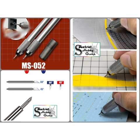 Dụng cụ dao mô hình kĩ thuật MS052 lưỡi bút cắt masking tungsten steel thin blade 45°/60° pen sharpener