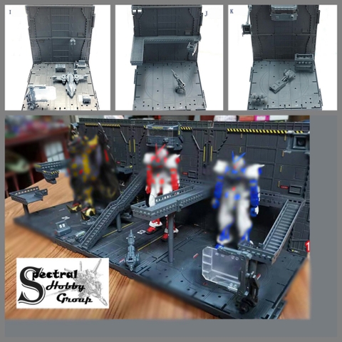 Mô hình sa bàn CG Domain Base gundam hangar set 3 bộ IJK