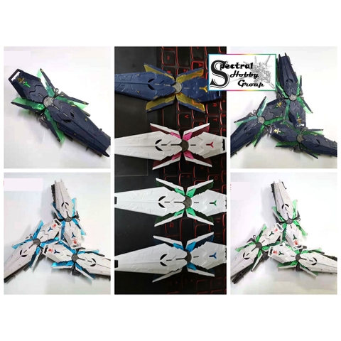 Phụ kiện MG 1/100 bộ 3 khiên Tri-Shield custom + Cannon + kết nối 3 shield + decal cho gundam Unicorn banshee