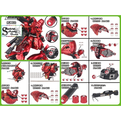 Độ mô hình gundam FULL SET METAL PART cho RG Sazabi Nu Unicorn Banshee Crossbone