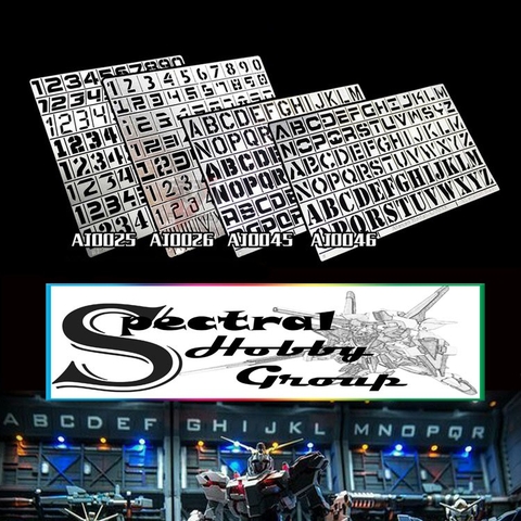 Dụng cụ Alexen metal masking chữ Gothic Font và số number AJ0025 0026 0045 0046 0047 template tool