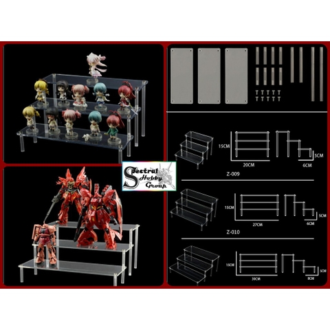 Phụ kiện giá bầy mô hình 3 4 tầng base mica toy box play display stand Ladder