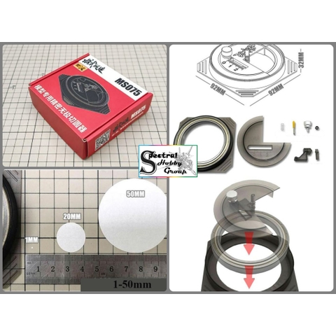 Dụng cụ cắt tròn MS-075 Tungsten Steel Precision Circular Cutter Stepless 1-50mm Round Stickers