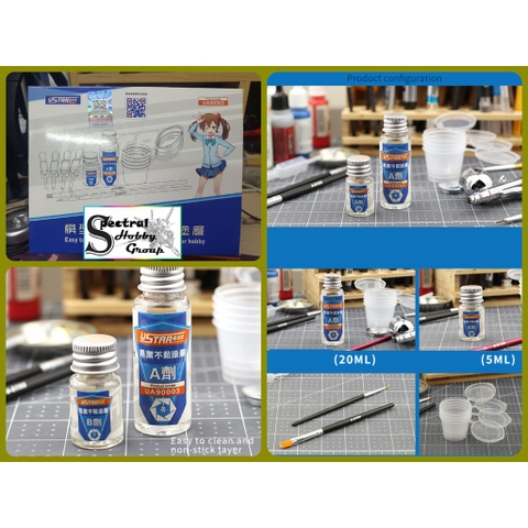 Phủ bảo vệ chống bám dính sơn coating cho bút sơn Non-Adhesive Coating Airbrush Cleaning Ustar UA90003