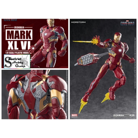 Mô hình nhựa lắp ráp Ironman Marvel Avengers Iron Man MK46 Civil War Standard edition (tặng storage box)