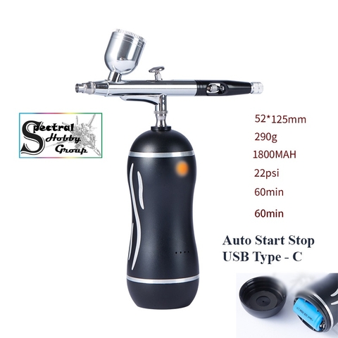 Máy nén khí máy sơn mô hình airbrush mini Portable Charging Air Pump GH002 Auto Star Stop type C