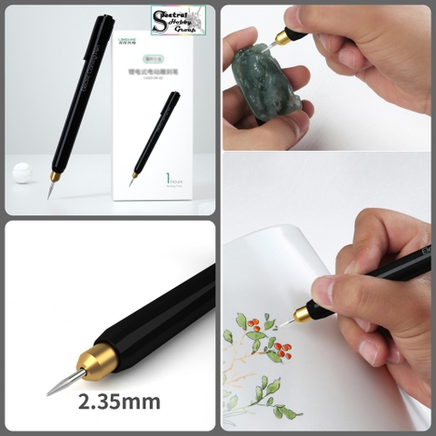 Dụng cụ bút khoan mô hình điêu khắc Mini cầm tay Mài cắt đánh bóng Handheld mini Electric Carving Pen Longxiang DK02