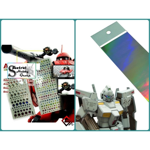 Decal miếng dán mô hình gundam, dán phản quang (mắt, ống ngắm, ...) zaku zeon uc