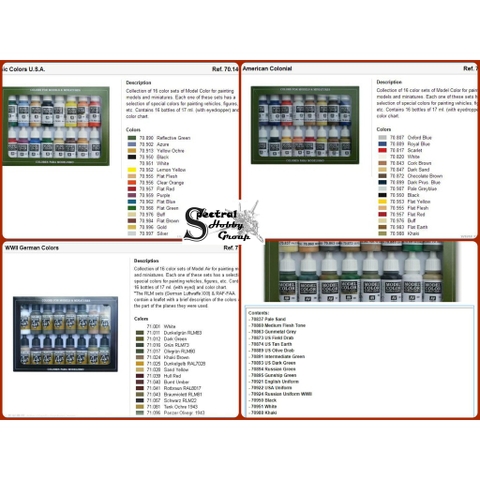 Bộ sơn mô hình AV Vallejo model color set 16 color các loại