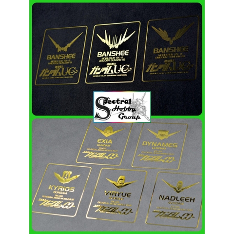 Decal metal sticker gold coating dán mô hình 00 Exia Unicorn Banshee Phenex Astray