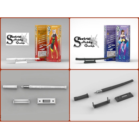 Dụng cụ giá đỡ + dao mô hình kĩ thuật Suyata CT001-002 + 10 blade model Pen Knife Katana