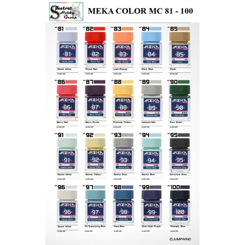 Sơn mô hình Jumpwind MEKA Color MC81-100 series lacquer High Gloss paint