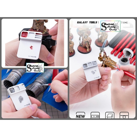 Dụng cụ sơn vẽ cọ mô hinh bảng màu ngón tay từ tính Galaxy Finger Palette Coloring T12A09