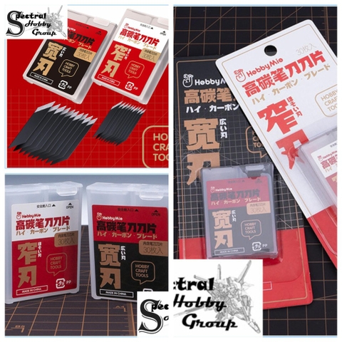 Dụng cụ mô hình Hobby MIO lưỡi dao kỹ thuật knife blade high carbon black narrow