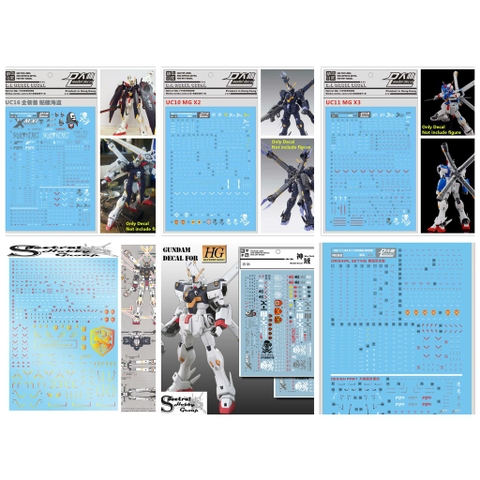 Decal nước dán mô hình Gundam Crossbone X1 Full Cloth X2 X3 MG HG RG metallic Water sticker