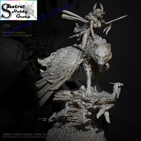 Mô hình nhựa Resin 75mm Flying Wolf Goddess Soldier TD2633