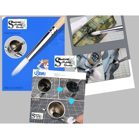 Dụng cụ bút cọ Ustar vệ sinh mô hình bút sơn clean brush UA90920