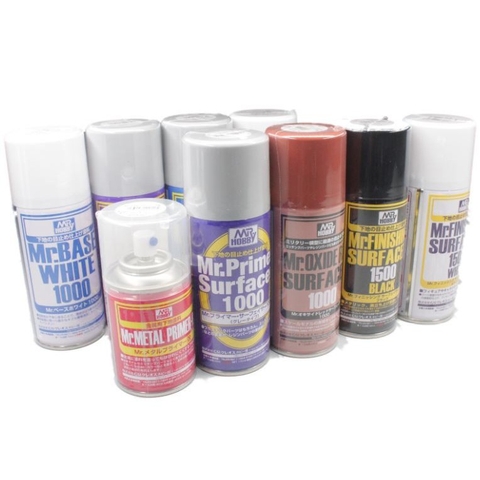 Bình xịt sơn lót bề mặt Mr.hobby Surfacer Black White Gray