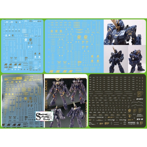 Decal nước dán mô hình Unicorn BANSHEE 02 Gundam Norn MG HG Mega size MGEX Water sticker
