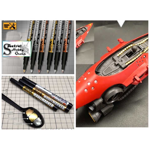 Bút sơn mô hình MS044 Electroplating Gold Silver Copper Model Marker