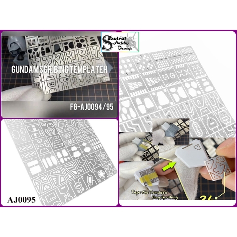 Dụng cụ Alexen hỗ trợ kẻ line cho mô hình gundam scriber AJ0094 AJ0095 template metal masking