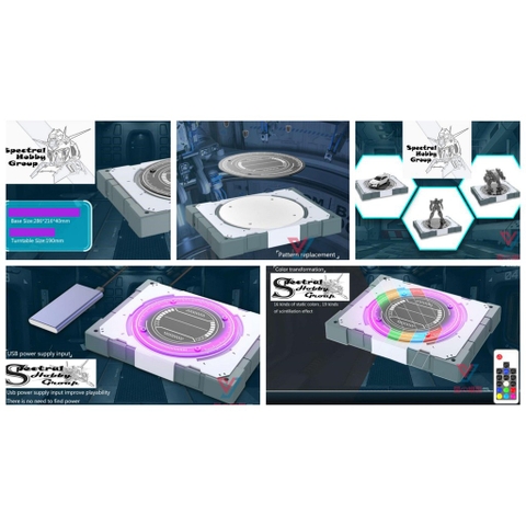 Đế giá Action Base xoay Led RGB Revolving Rotation 360 2.0 Phone remote PG MG RG HG chụp mô hình