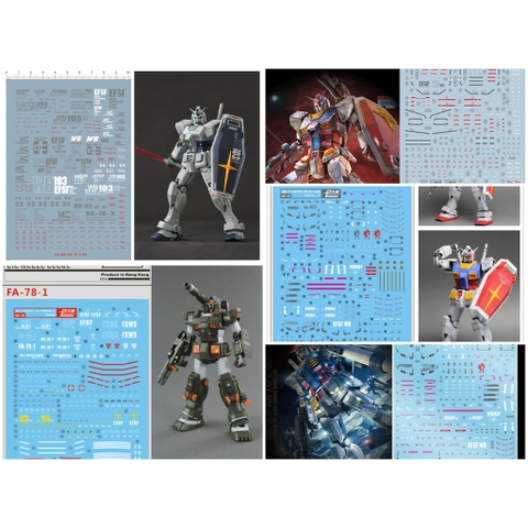 Decal nước dán mô hình MG RX-78-2 G3 Aape FA-78-1 RX78 Water sticker