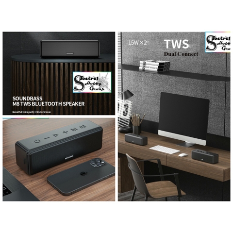 Loa Bluetooth Không Dây Âm Thanh Chất Lượng 30W chống nước German Bogasing M8 3D Heavy Extra Bass TWS Dual Connect