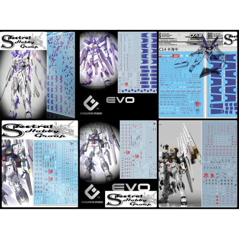 Decal nước dán mô hình MG Hi-Nu RX93 HiNu | Nu | HWS Gundam MB Water stickers