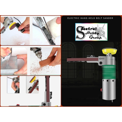 Máy khoan mài dây đai cầm tay mini đa năng mini handheld electric belt polishing grinding drill Longxiang